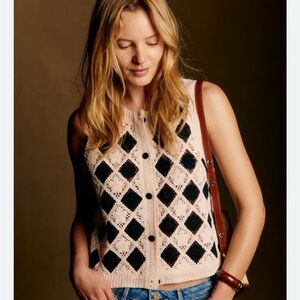 Sezane Ron Top Black Ecru - Size M